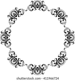 Round black mandala vector illustration