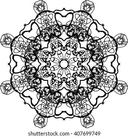 round black outline pattern white background