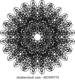 round black outline pattern white background