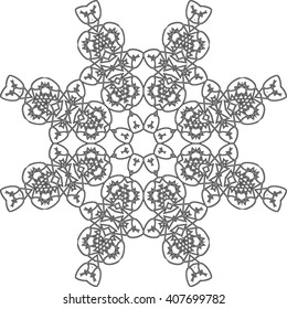 round black outline pattern white background