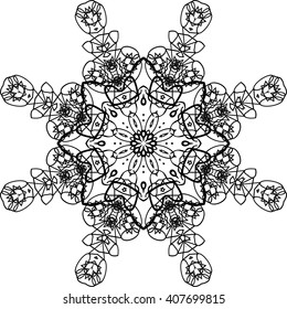 round black outline pattern white background