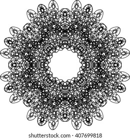 round black outline pattern white background