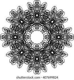 round black outline pattern white background