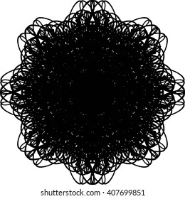 round black outline pattern white background