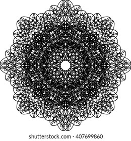 round black outline pattern white background