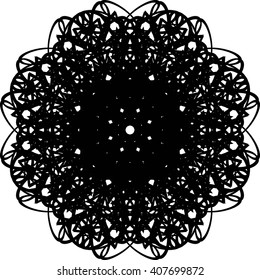 round black outline pattern white background