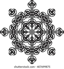 round black outline pattern white background