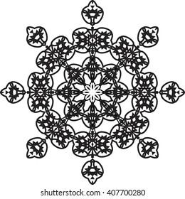 round black outline pattern white background