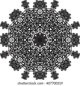 round black outline pattern white background