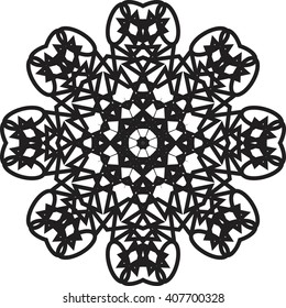 round black outline pattern white background