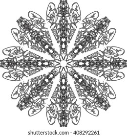 round black outline pattern white background