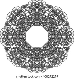 round black outline pattern white background