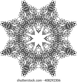round black outline pattern white background