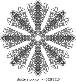 round black outline pattern white background