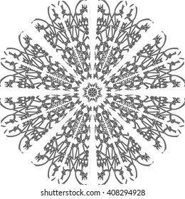 round black outline pattern white background