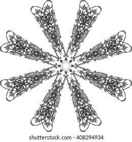 round black outline pattern white background