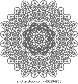 round black outline pattern white background