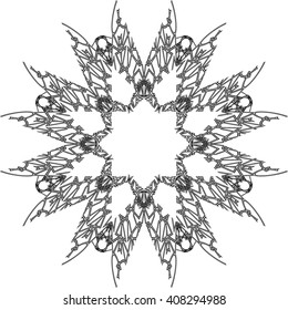 round black outline pattern white background