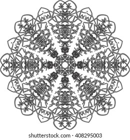 round black outline pattern white background