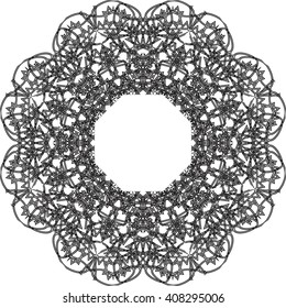 round black outline pattern white background