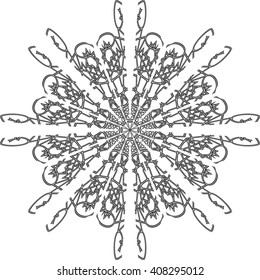 round black outline pattern white background