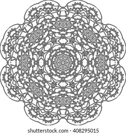round black outline pattern white background