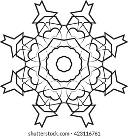 round black outline pattern white background