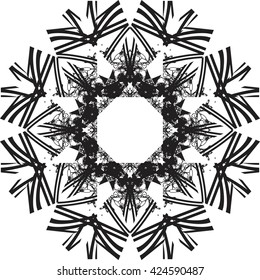 round black outline pattern white background