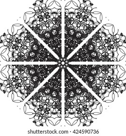 round black outline pattern white background