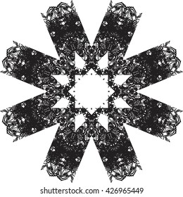round black outline pattern white background