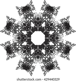 round black outline pattern white background
