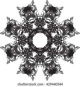 round black outline pattern white background