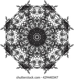 round black outline pattern white background