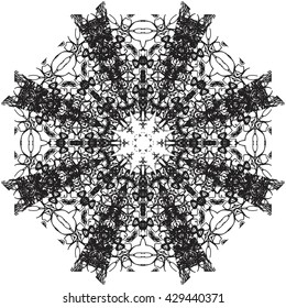 round black outline pattern white background