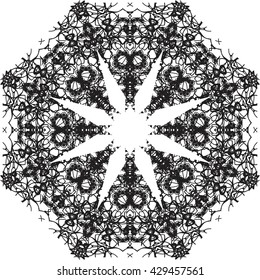 round black outline pattern white background
