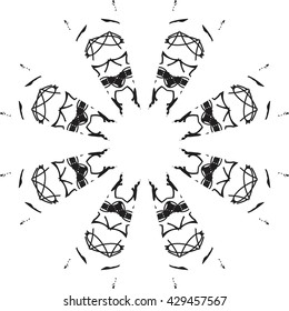 round black outline pattern white background
