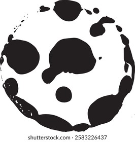 Round black paint abstract splash