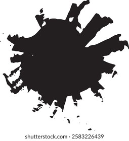 Round black paint abstract splash