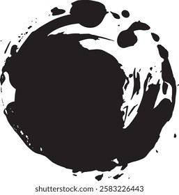 Round black paint abstract splash