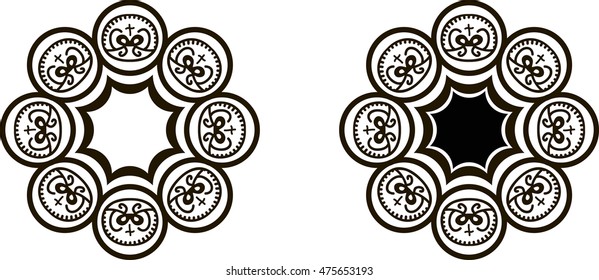 Round black pattern in vector