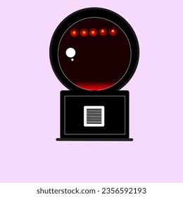 round black product barcode scanner