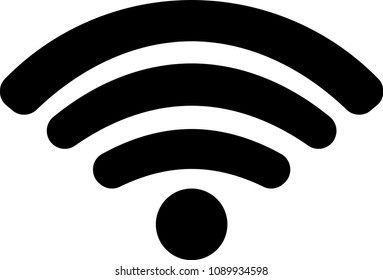 Round Black Signal icon of radio wave status 4