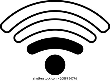 Round Black Signal icon of radio wave status 2