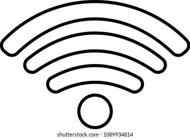 Round Black Signal icon of radio wave status 0