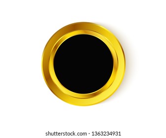 Round black sticker button