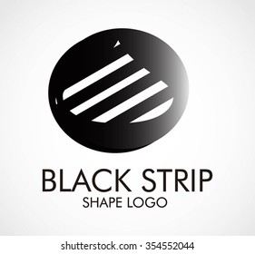 Round of black stripe abstract vector and logo design or template decoration business icon of company identity symbol concept