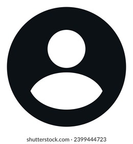 Round black user or contact icon.