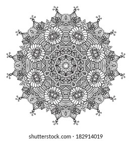 Round black vector lace