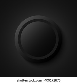 Round black web button. Vector illustration.