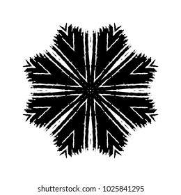 Round black and white grunge pattern, elements of a ripped design